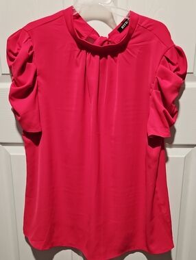 Bright Fuchsia Puff Sleeve Blouse